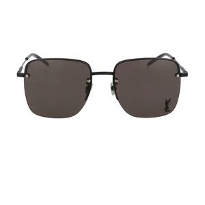 Saint Laurent Black Square Rimless Sunglasses